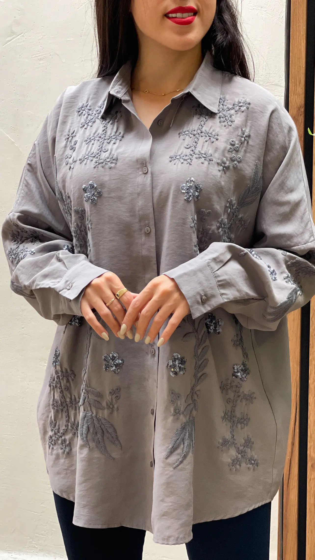 شومیز مانتویی مجلسی طرح ناریس